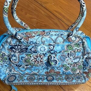 Vera Bradley Blue and Brown Floral Shoulder Bag